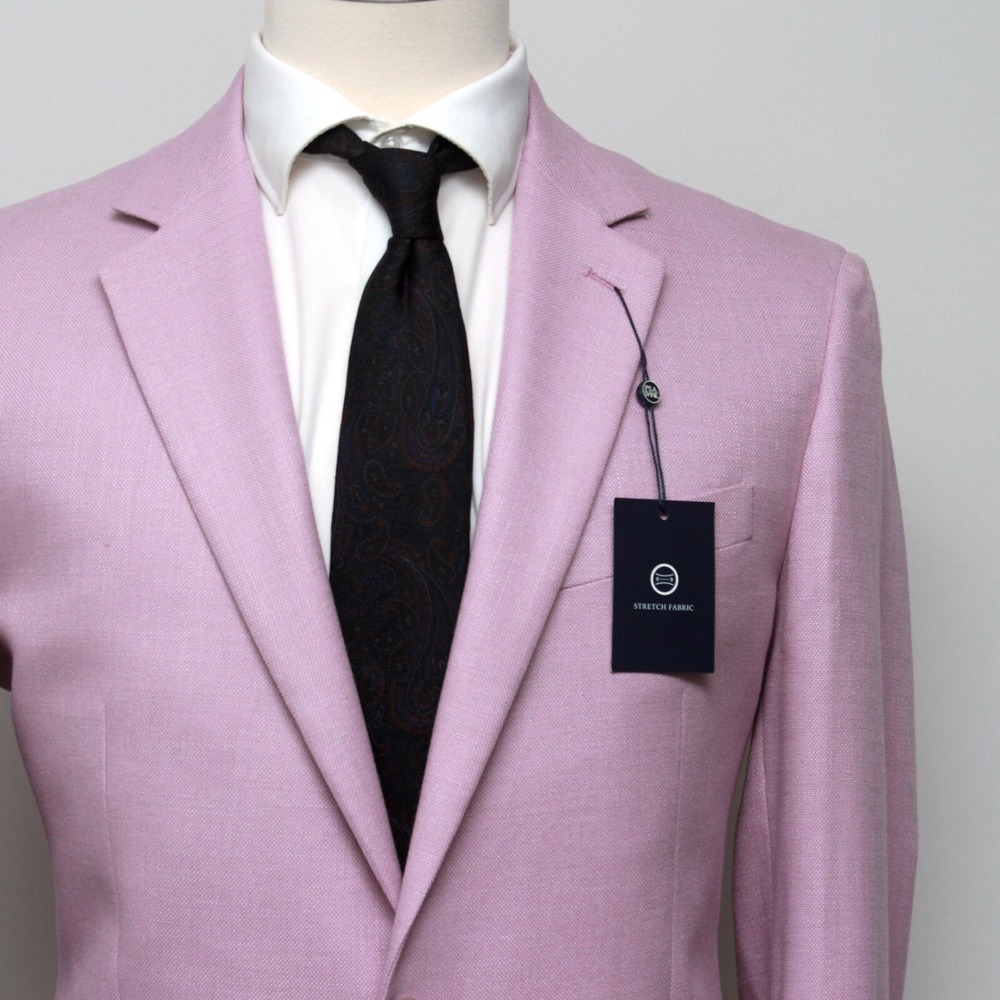 Jos A Bank‎ 40L Mens Textured Solid Sport Coat Pink Solid NWT E03339 - Picture 4 of 11